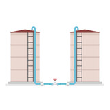 Water tank vector. water tank on white background. tap vector.