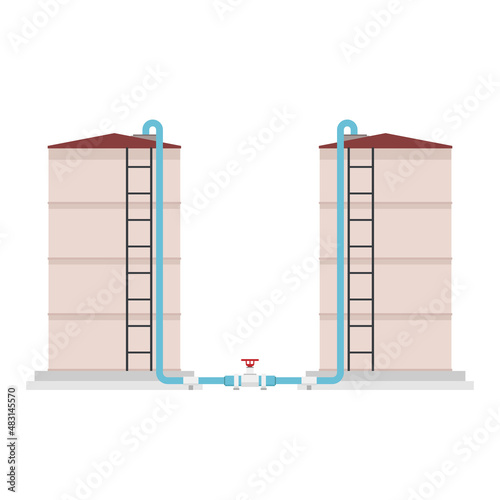 Water tank vector. water tank on white background. tap vector.