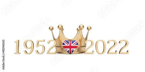 Fotografering UK Union Jack heart with a gold crown