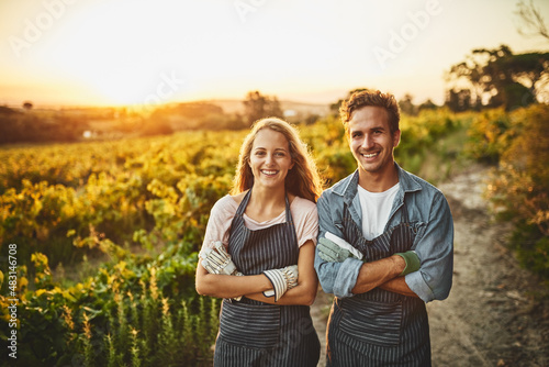Leaders in the agricultural industry. Portrait of a confident young man and woman working together on a farm.