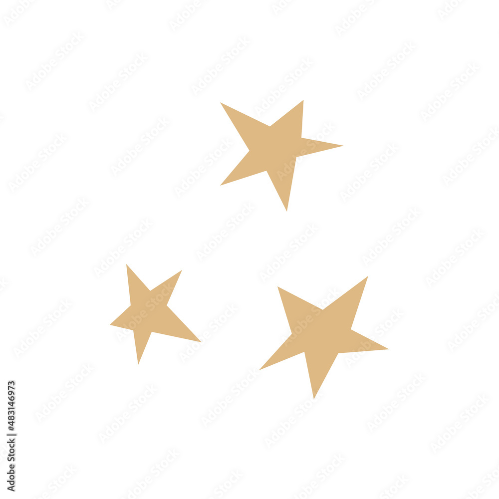 Modern simple stars. Gold color flat popular icon on white Modern simple stars. Gold color flat popular icon on white