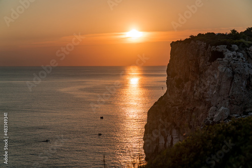 Sunset in "En Porter" cove, Menorca. "The end of the world" viewpoint.