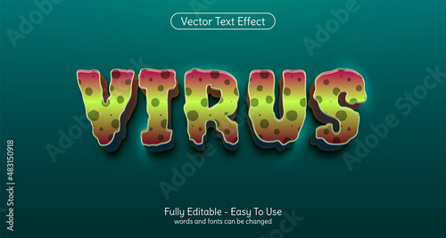 Creative 3d text Virus editable text effect template