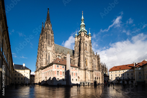 Famous Prague castle and St. Vitus gothic cathedral are top attractions in the Czech Republic