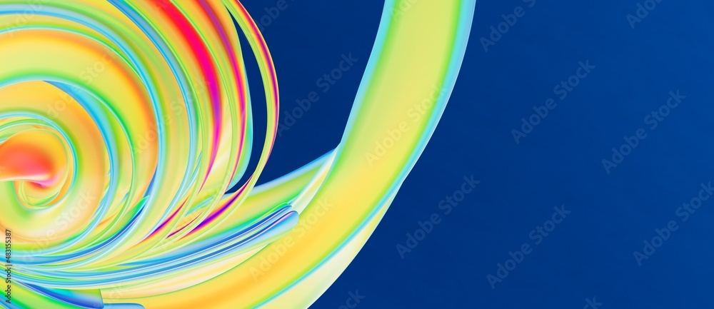 Obraz premium rendering abstract background with holographic twisted shapes