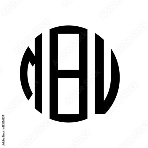 MBU letter logo design. MBU modern letter logo with black background. MBU creative  letter logo. simple and modern letter MBU logo template, MBU circle letter logo design with circle shape. MBU   photo