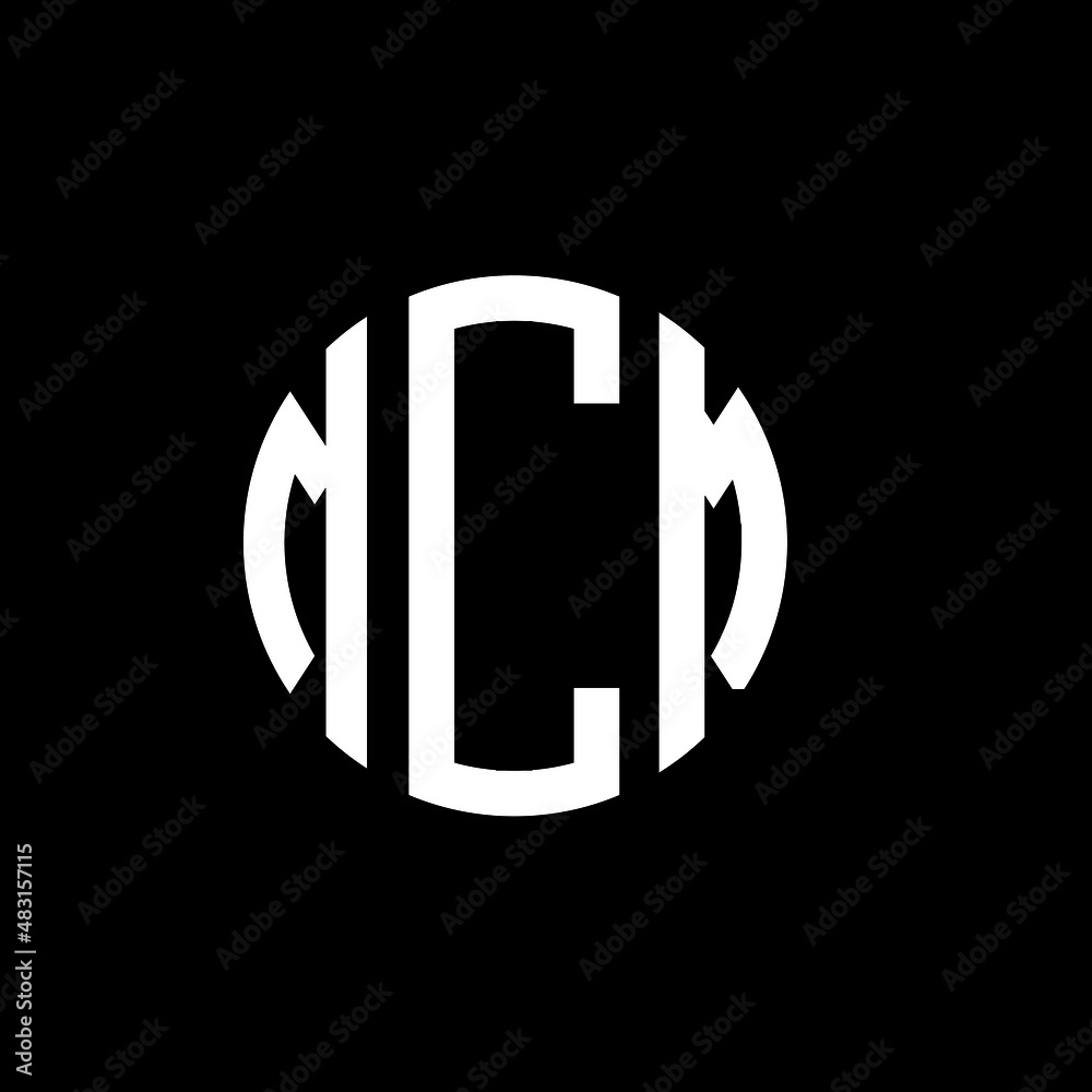 MCM letter logo design. MCM modern letter logo with black