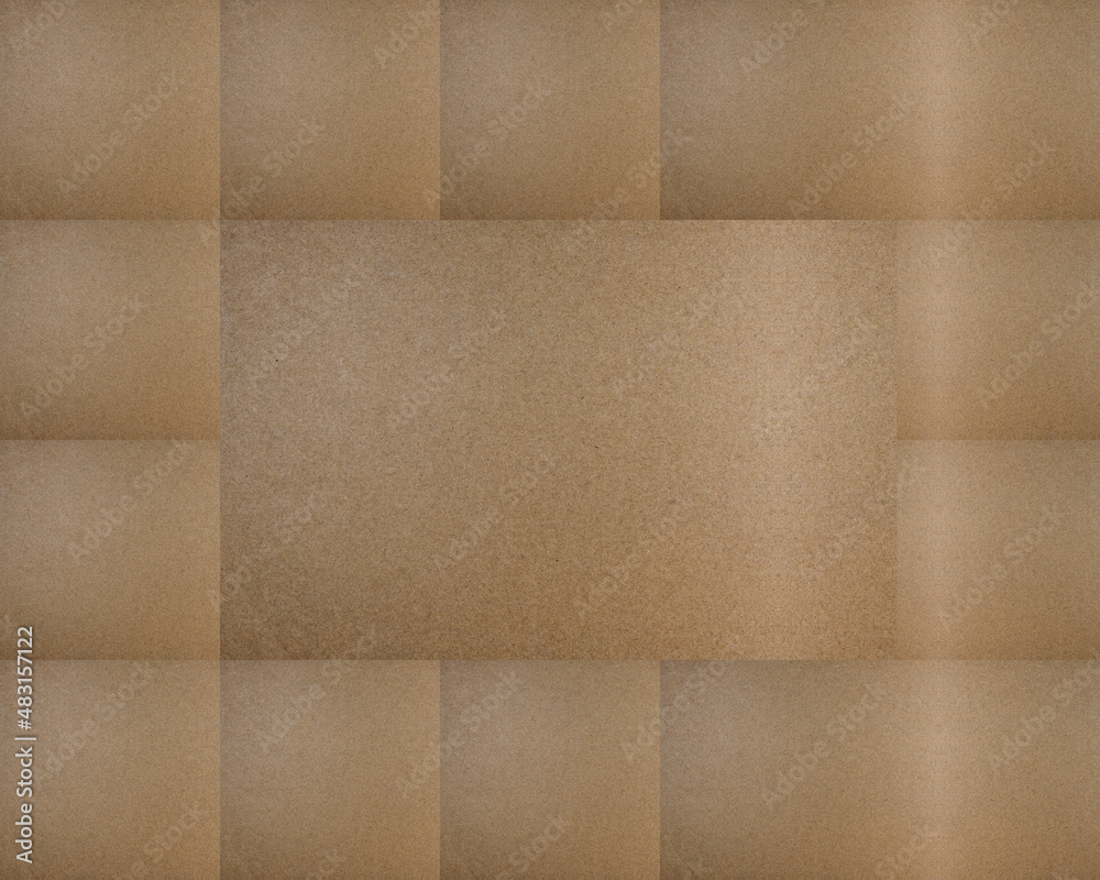 Fototapeta premium surface of paperboard made from brown fibers divided in rectangles