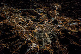 Kraków z lotu ptaka nocą / Aerial view of Kraków at night / Małopolskie 