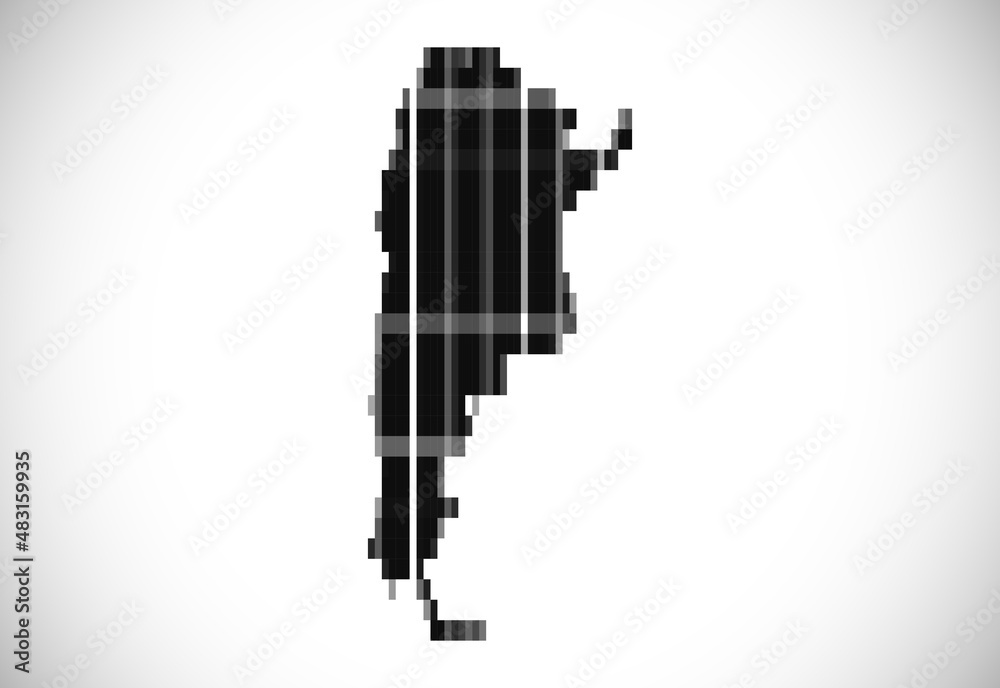Pixel map of Argentina. The dotted map is on white background. Vector illustration Pixel map of Argentina. The dotted map is on white background. Vector illustration