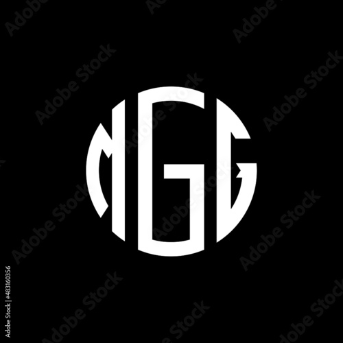 MGG letter logo design. MGG modern letter logo with black background. MGG creative  letter logo. simple and modern letter MGG logo template, MGG circle letter logo design with circle shape. MGG   photo