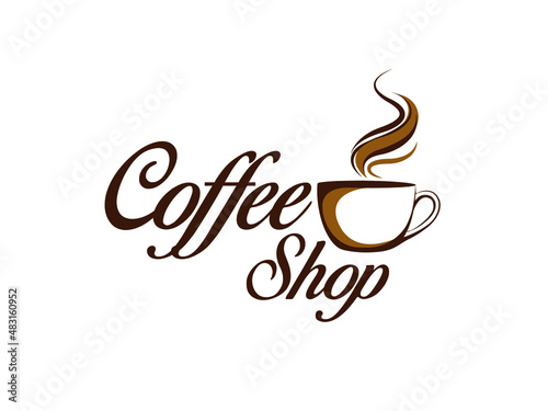 Brand coffee shop vector logo design 