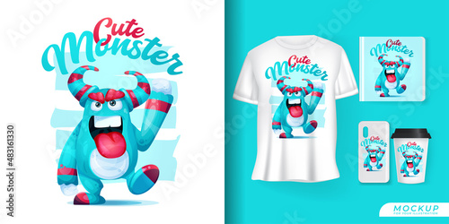cute monster poster and merchandising