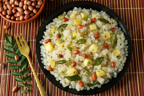 Sabudana Khichdi Sabudana khichri tapioca pearls cassava root sago Khichdi Mahashivratri Shivratri, Navratri Ram Navami festival fasting food sabudana usal. vegetarian Indian festival food snack
