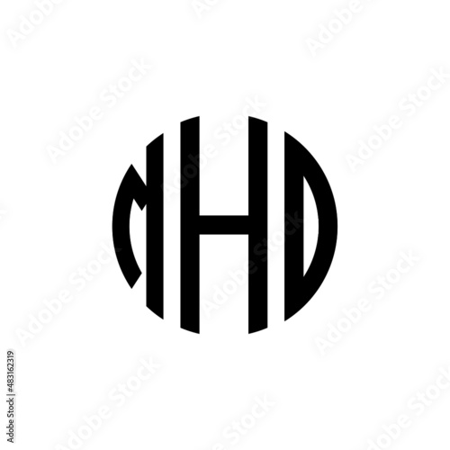 MHD letter logo design. MHD modern letter logo with black background. MHD creative  letter logo. simple and modern letter MHD logo template, MHD circle letter logo design with circle shape. MHD   photo