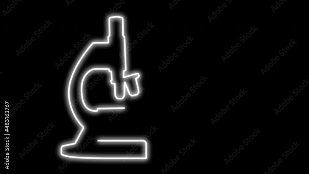 Microscope Self Image Microscope self drawing line animation. Science, lab and research ...