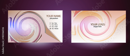 set of business card templates in neutral shades. Modern style © MelLenka