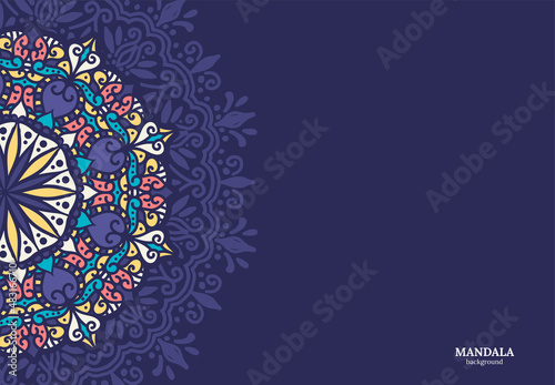 Mandala background. Vintage decorative elements. Hand drawn background. Islam, Arabic, Indian, ottoman motifs.