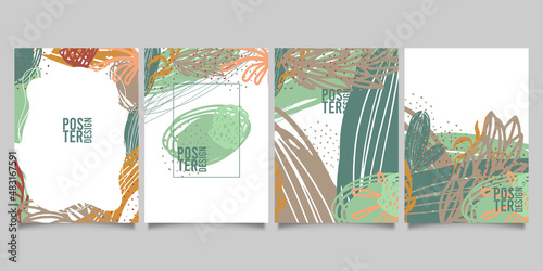 Set of abstract creative universal artistic templates. Good for poster, card, invitation, flyer, cover, banner, placard, brochure and other graphic design.