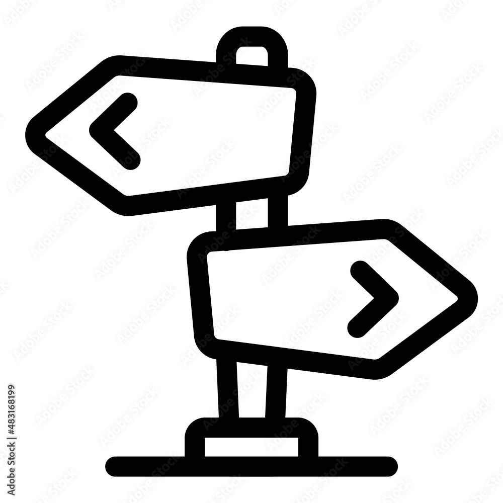 Road Sign Flat Icon Isolated On White Background Road Sign Flat Icon Isolated On White Background