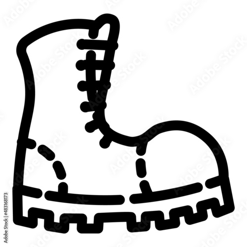 Camping Boots Flat Icon Isolated On White Background