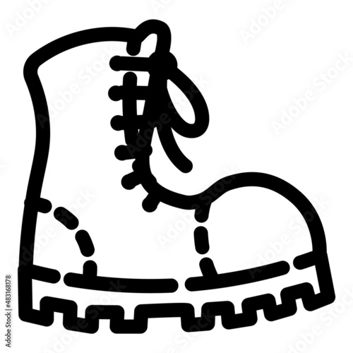 Camping Boots Flat Icon Isolated On White Background