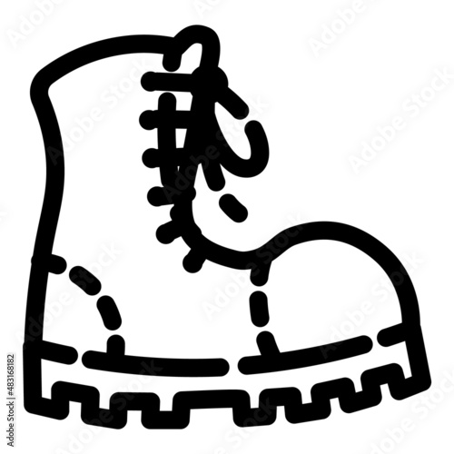 Camping Boots Flat Icon Isolated On White Background