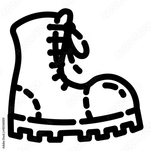 Camping Boots Flat Icon Isolated On White Background