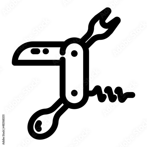 Tourist Knife Flat Icon Isolated On White Background