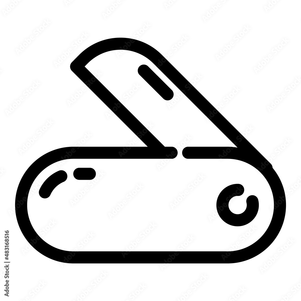 Tourist Knife Flat Icon Isolated On White Background Tourist Knife Flat Icon Isolated On White Background