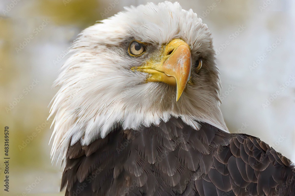 Obraz premium close up of bald eagle face 
