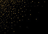 Golden Celebration Spark Texture. Shiny Confetti Pattern. Gradient Sequin Dark Design. Christmas Glitter Background. Gold Blink Illustration
