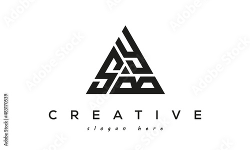 SYB creative tringle three letters logo design photo