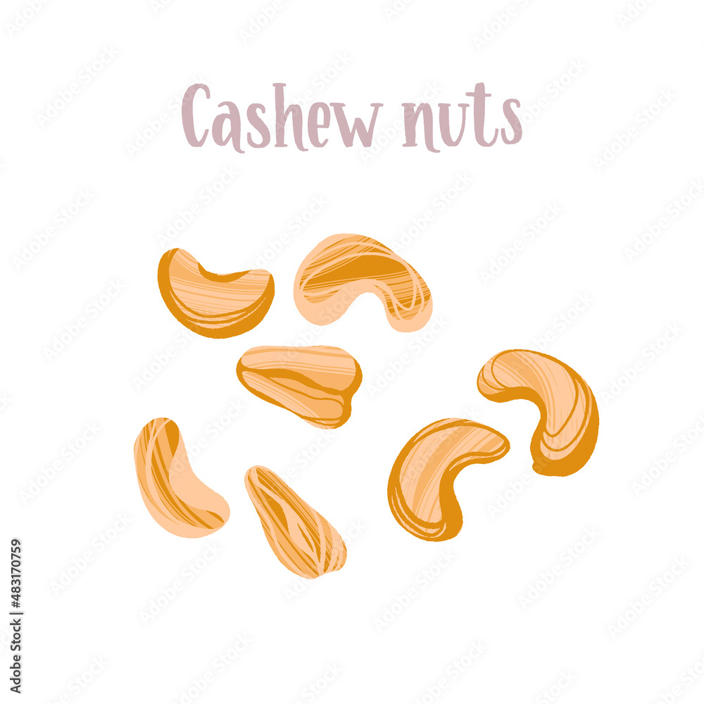 Healthy nutrition product.Cashew whole and half nuts. Healthy nutrition product.Cashew whole and half nuts.