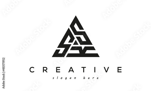 SSK creative tringle three letters logo design photo