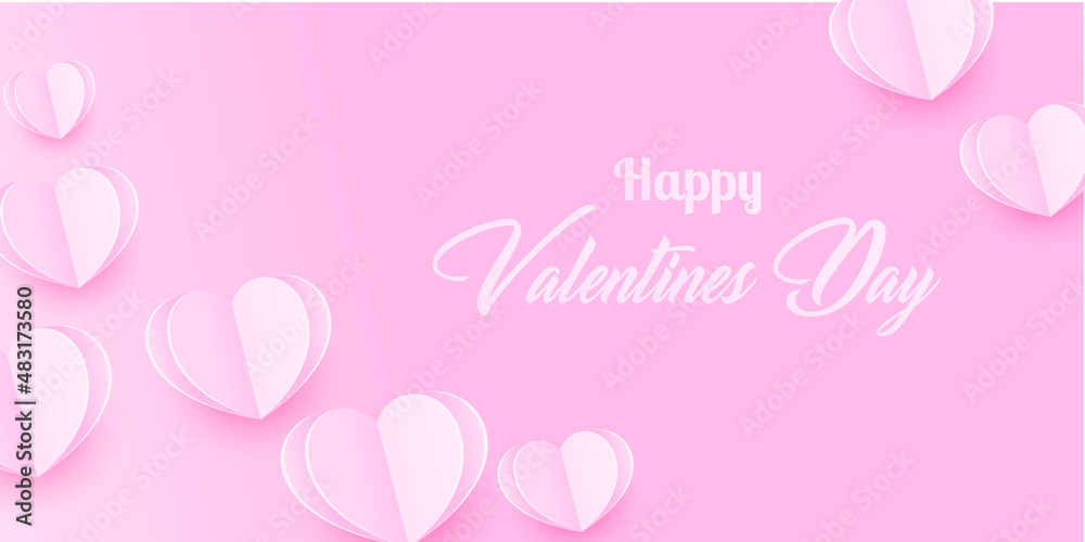 Valentines day background in paper style  Vector