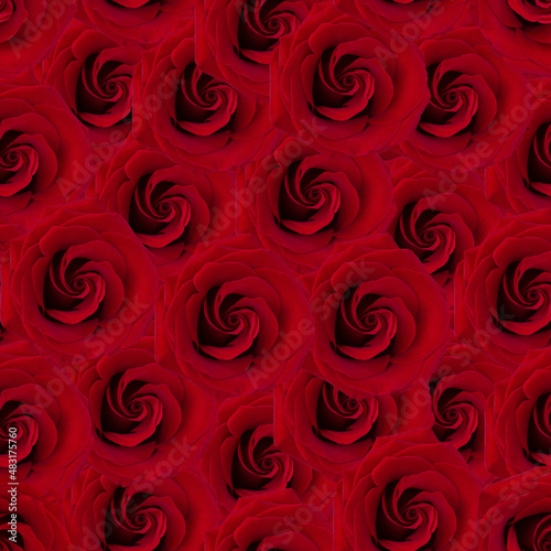 red roses seamless pattern, background of red roses
