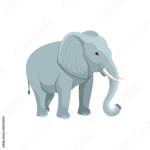 Adult burly elephant drawing. Vector