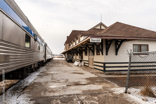 The railway station at Churchill Manitoba - Polar bear capitol of the world photo