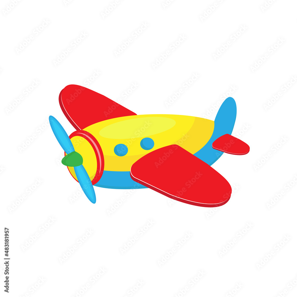 Illustration of the small plane on white background is insulated