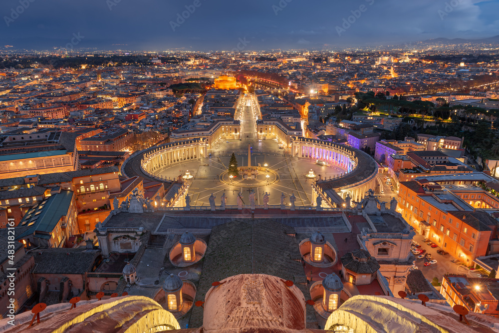 Obraz premium Vatican City State at Night