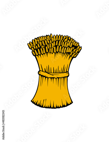 A stack of wheat. the flag of San Jose. vector illustration