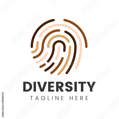 empreintes digitales logo diversité isolé sur fond blanc  photo