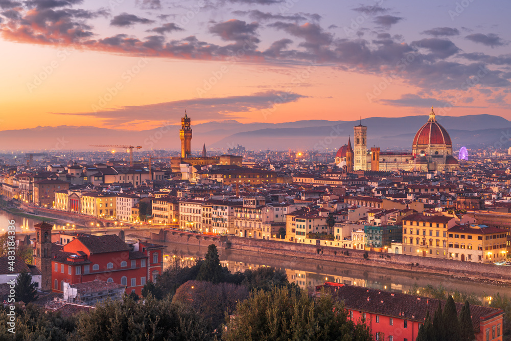 Florence, Italy Skyline at Dusk