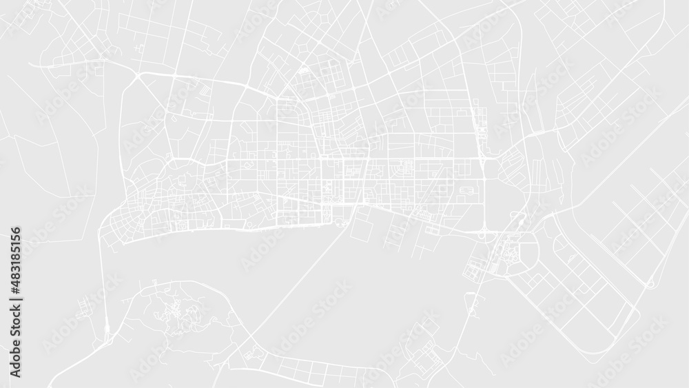 Shantou map city poster province, white and grey horizontal background vector map. Municipality area road map. Widescreen skyline panorama.