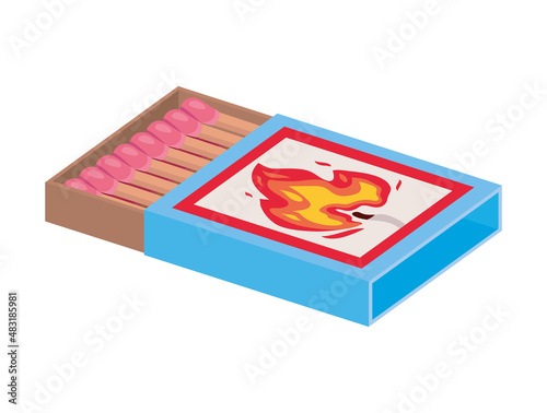 blue matchbox illustration