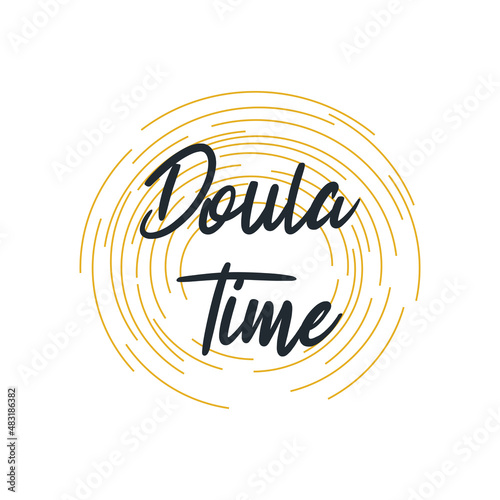 Doula logo vectoriel sur le partenaire d'accouchement. Élément de design pour cartes, bannières et dépliants. 