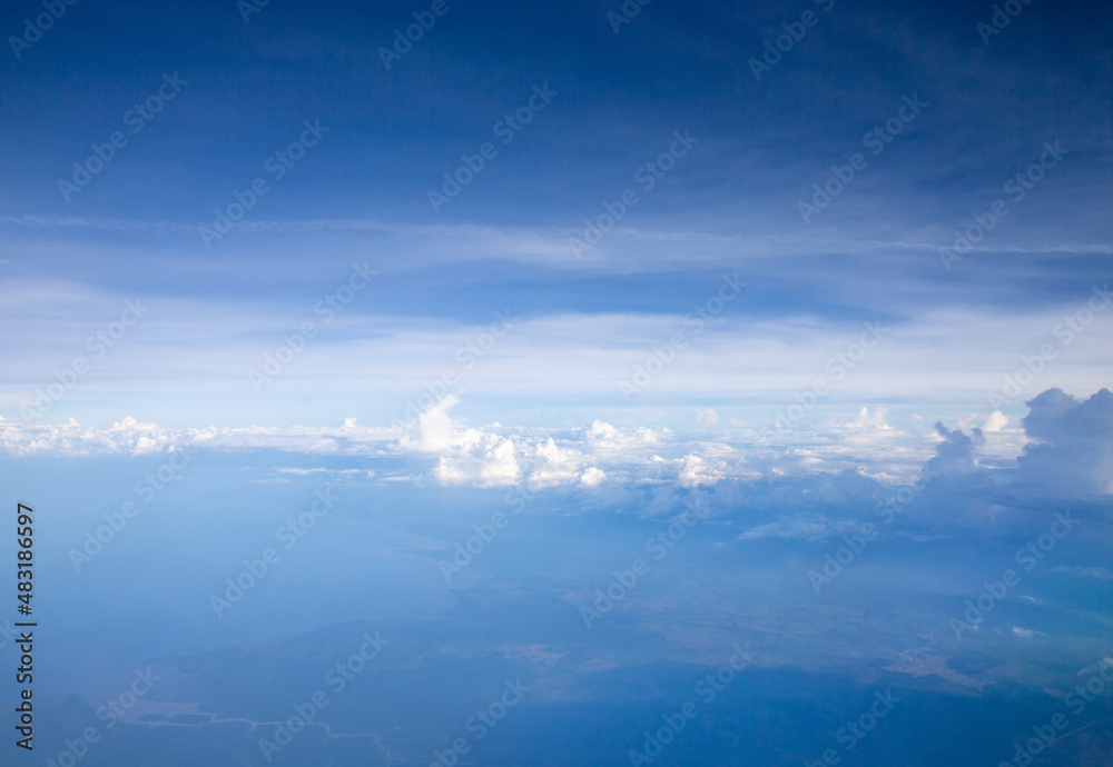 Clouds, a view from airplane window