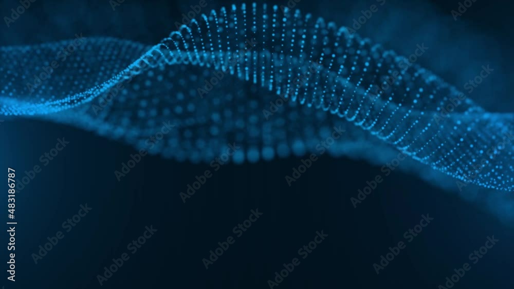 beautiful abstract wave technology background with blue light digital effect corporate concept
