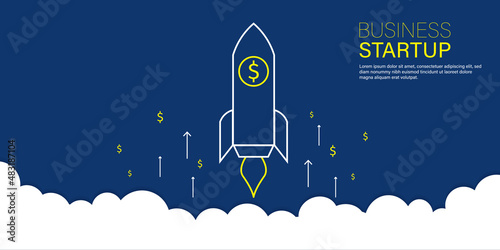Business Startup background illustration. Concept of business product on market, startup, growth, creative idea. VECTOR EPS10.